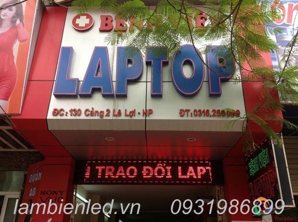 Biển quảng cáo cửa hàng máy tính điện máy